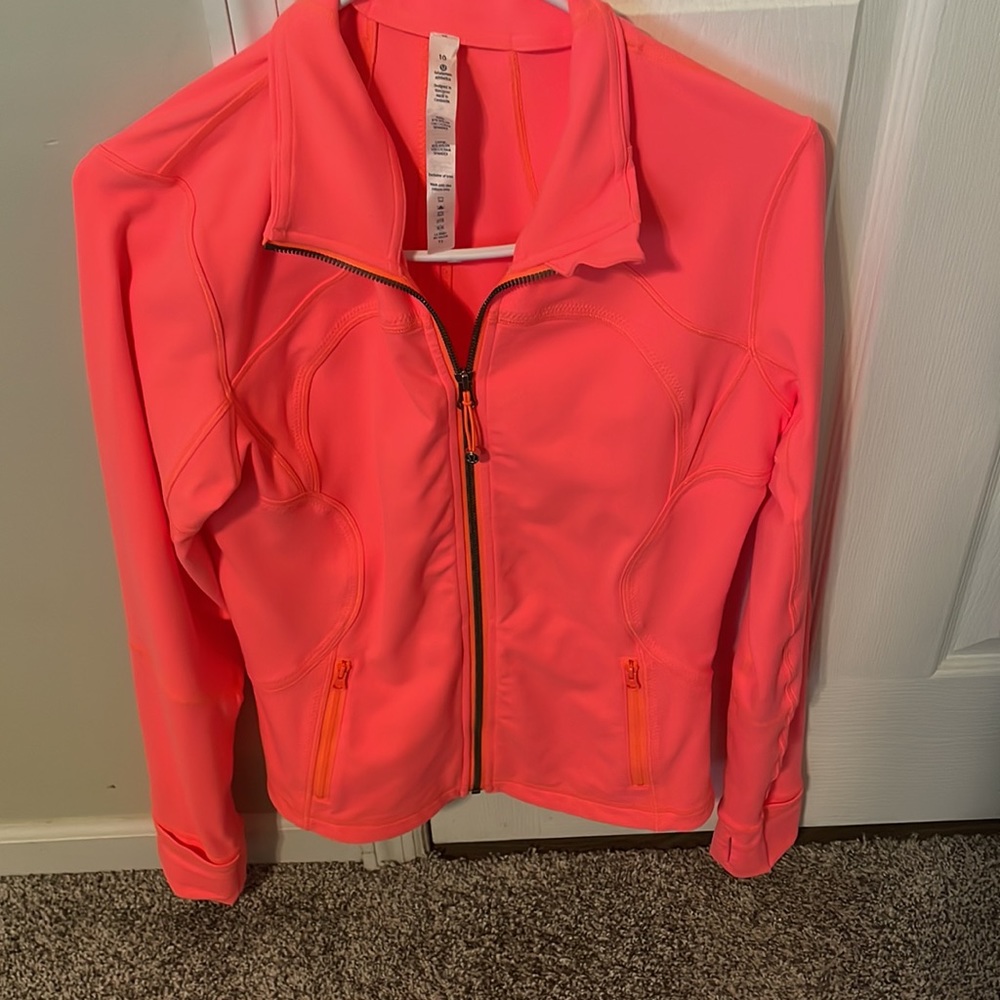 Lululemon safety orange jacket size 10
